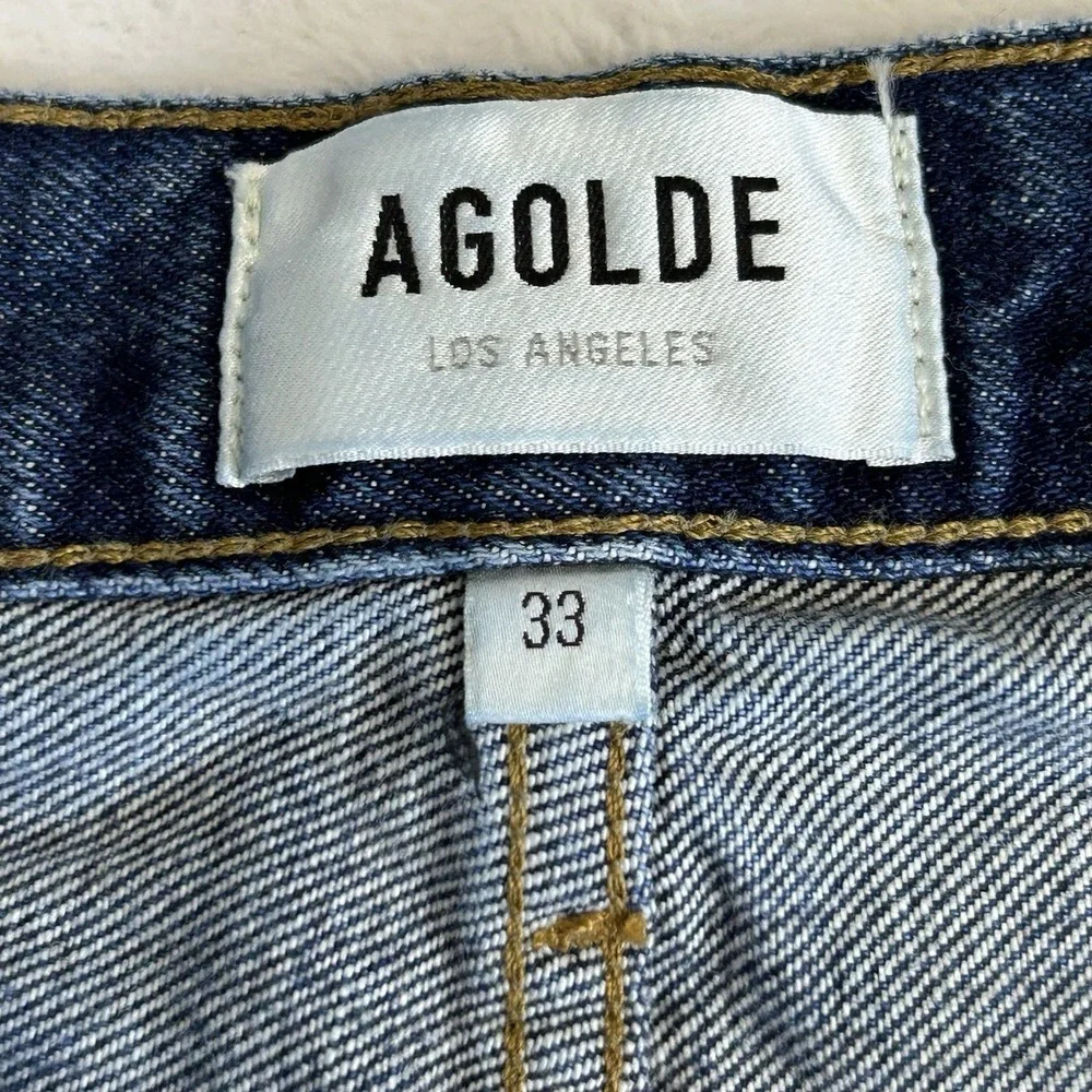 AGOLDE 90's Pinch Waist High Rise Straight Jeans In Range Wash - Size 33 - Picture 6 of 9